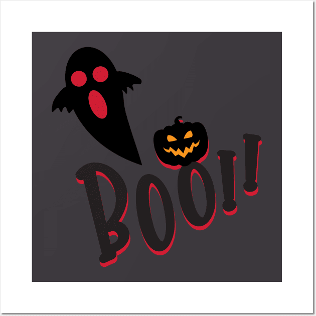 Halloween Boo I Halloween Pumpkin I Halloween Ghost Wall Art by BellaPixel